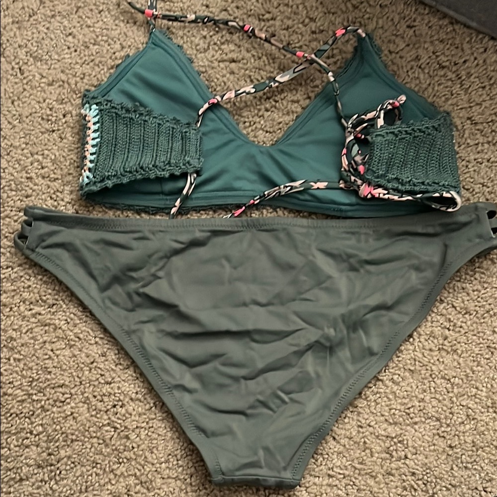 Target Green Crochet Bikini Set, worn once - Picture 4 of 4
